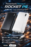 Movisun Rocket P5 – Powerbank Compacto 5.000mAh de Carga Rápida