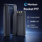 Powerbank Movisun Rocket P17 10.000 mAh | Energía Rápida y Siempre Contigo