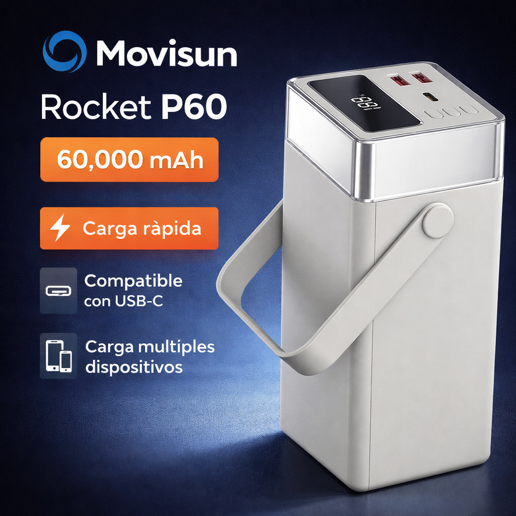 Movisun Rocket P60 60.000 mAh | Nunca Te Quedes Sin Batería