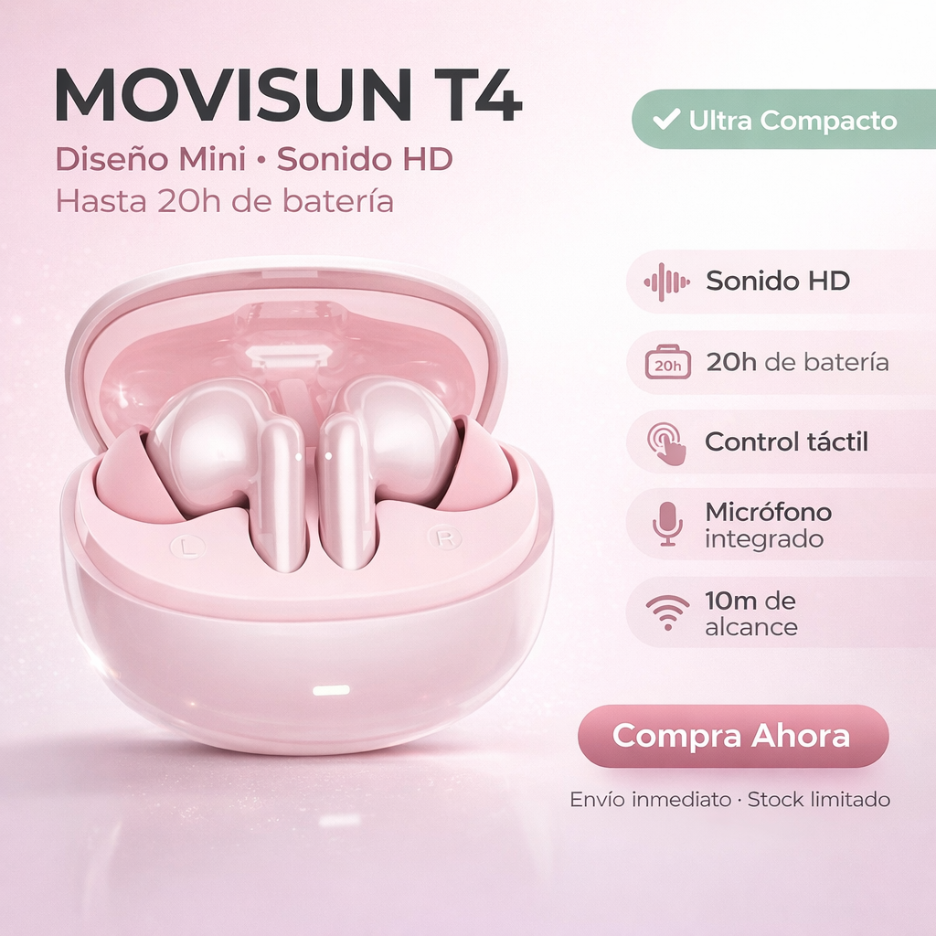 Audífonos Movisun T4 – Diseño Mini con Sonido HD