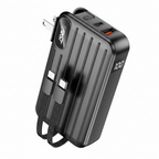 Power Bank negro con cables integrados - foto mejorada